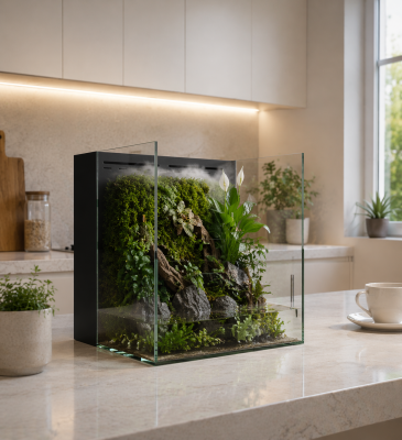 DECONATURE Cascade 35S Аквариум с интегрированной фитостеной (W35хD35х45H)